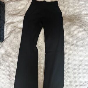Classic St. John Black Wide-Leg High-Rise Pants